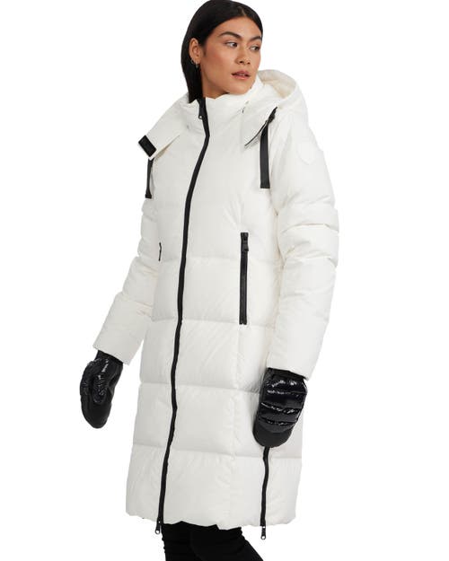 Pajar Zaniah Long Channel Quilted Puffer In White