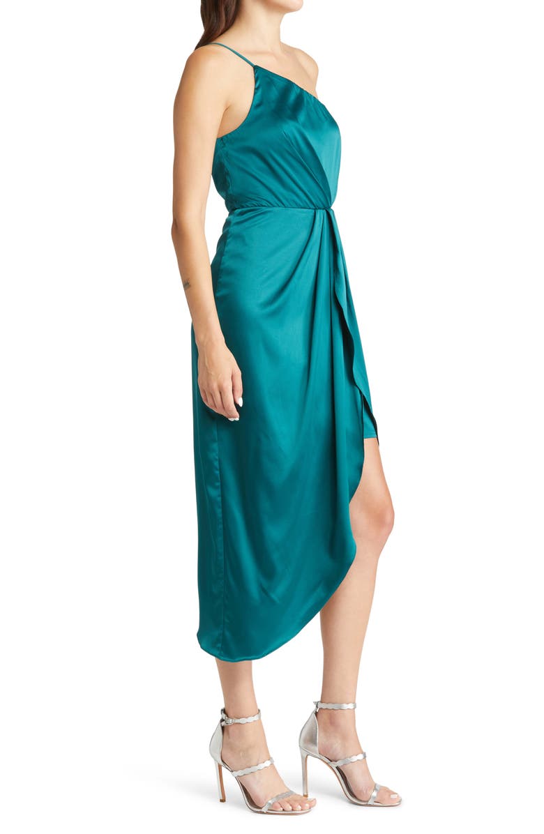 Lulus Law of Attraction On-Shoulder Satin Cocktail Dress, Alternate, color,