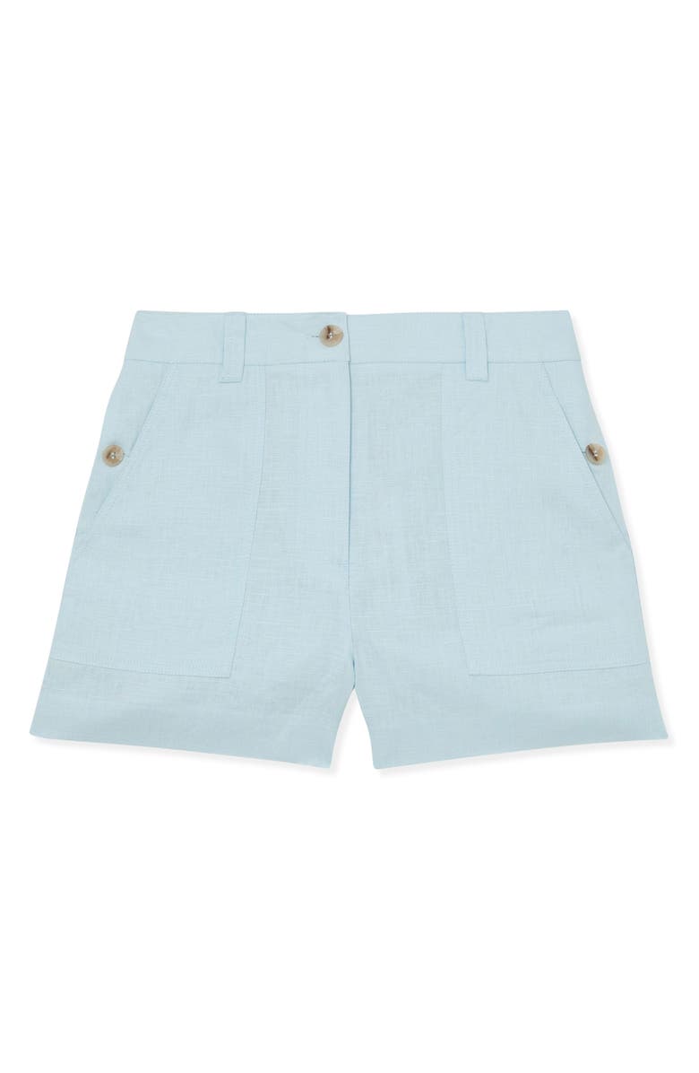 Reiss Ashby Linen Shorts, Alternate, color, Light Blue