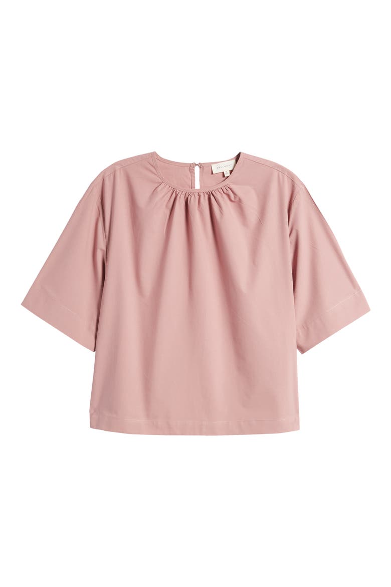 Shirred Neck Woven Top, Alternate, color, AGRIL
