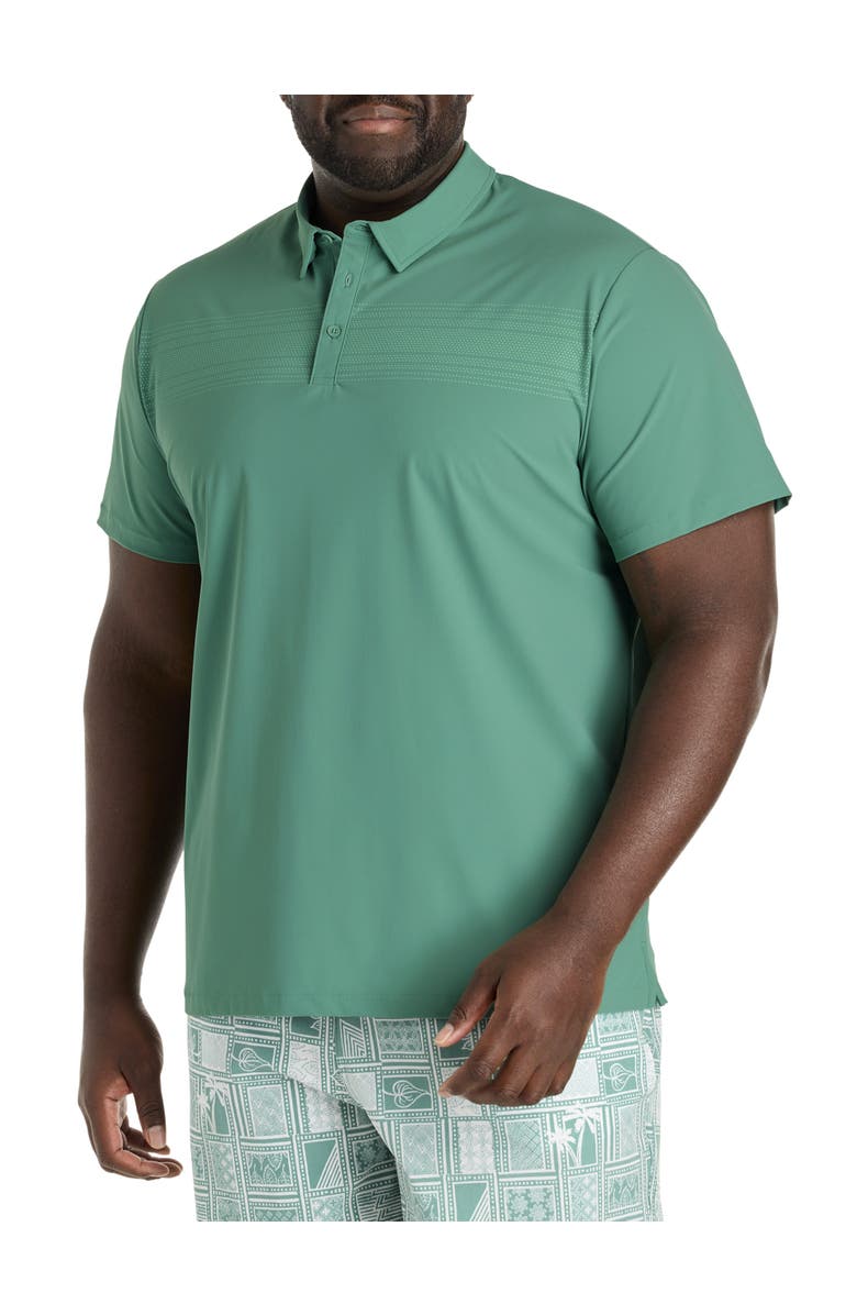 Society of One by DXL Big & Tall Performance Polo Shirt, Main, color, Deep Sea Green