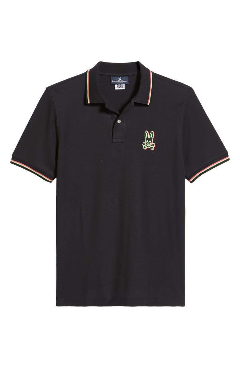 Psycho Bunny Logo Tipped Cotton Piqué Polo, Alternate, color,
