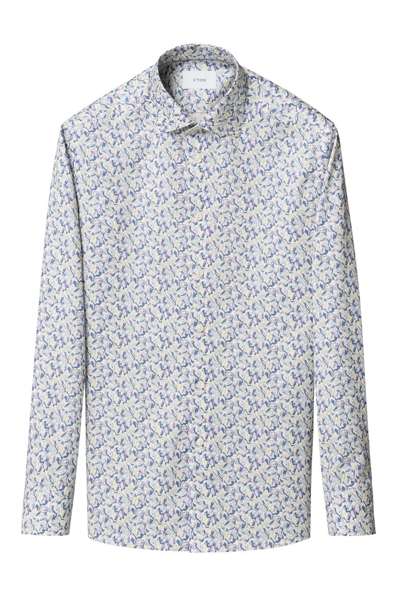 Slim Fit Signature Twill Floral Button-Up Shirt, Alternate, color, LIGHT PURPLE
