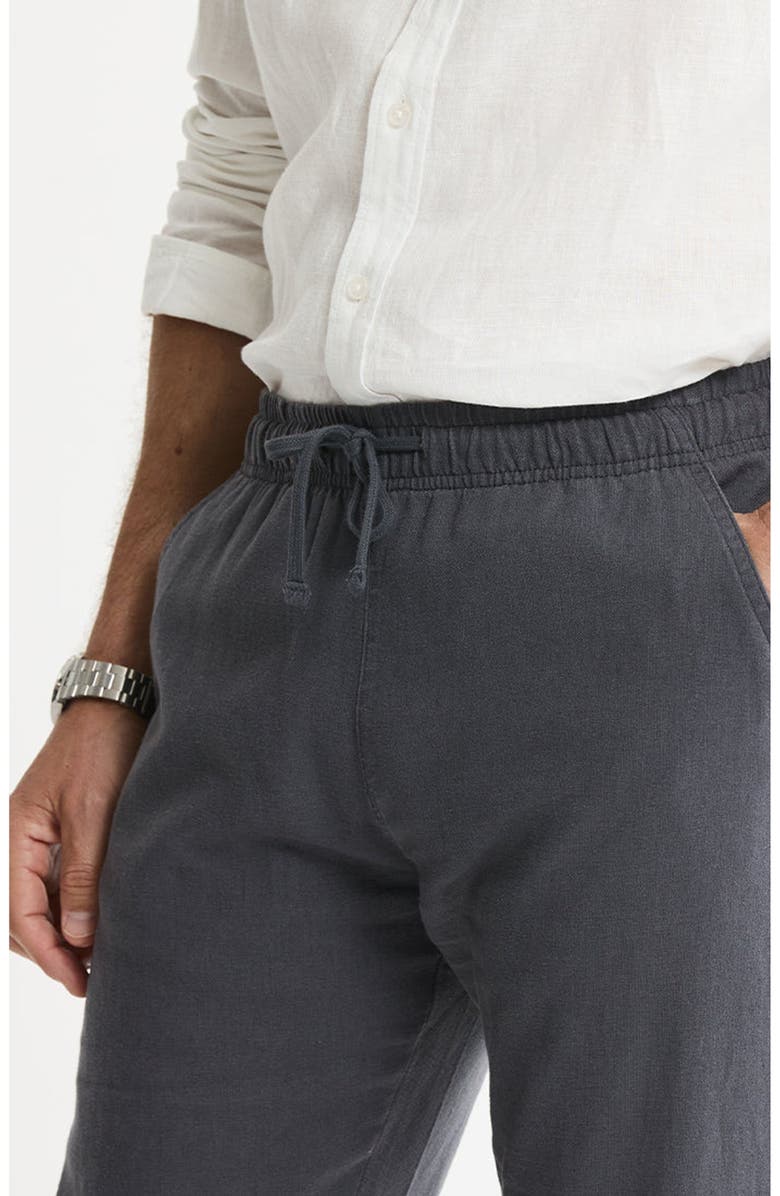 JACHS Linen Blend Drawstring Pants, Alternate, color, Asphalt