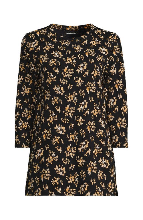 Lands' End 3/4 Sleeve Cotton Supima Tunic In Black