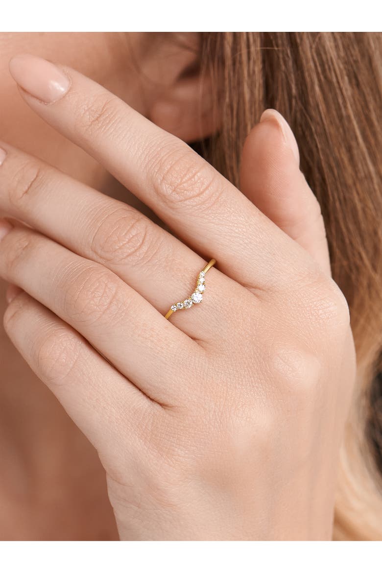 Crescent Lab Grown Diamond Ring in 14K Gold, Alternate, color, Yellow Gold
