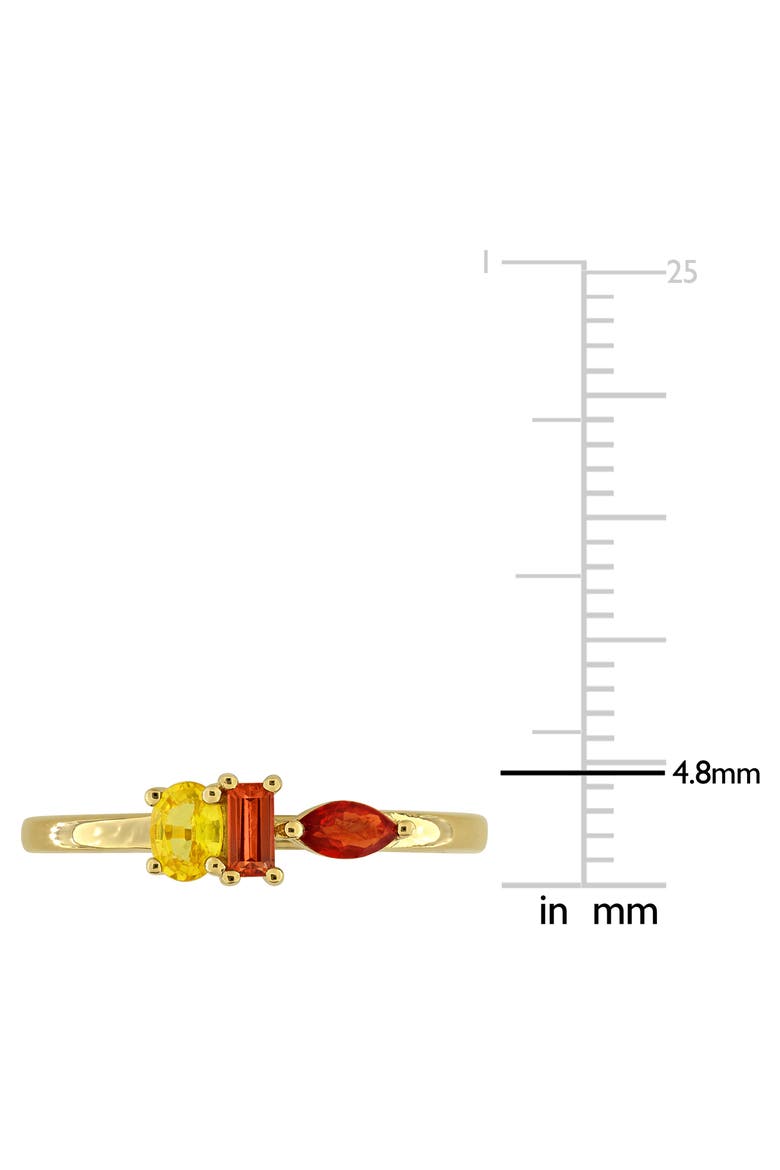 Multishape Orange & Yellow Sapphire Ring, Alternate, color, YELLOW