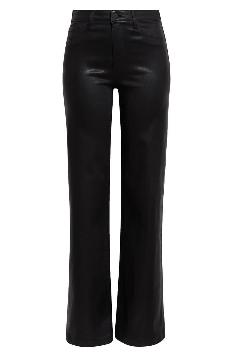 L'AGENCE Clayton High Waist Wide Leg Pants, Alternate, color, Noir Coated