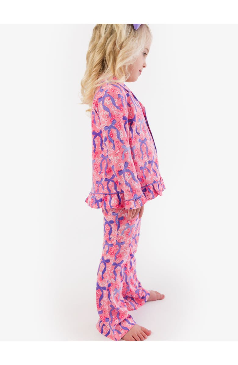 RuffleButts Ruffle Flare Pajama Set, Alternate, color, Bow Besties
