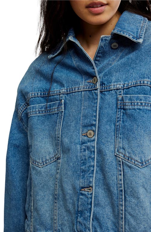 Free People We The Free Opal Swing Denim Trucker Jacket In Blue