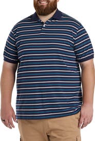 Harbor Bay by DXL Big & Tall Multi-Stripe Polo Shirt