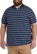 Harbor Bay by DXL Big & Tall Multi-Stripe Polo Shirt