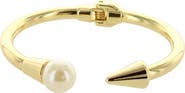 OLIVIA WELLES Elsie Spike & Imitation Pearl Cuff Bracelet