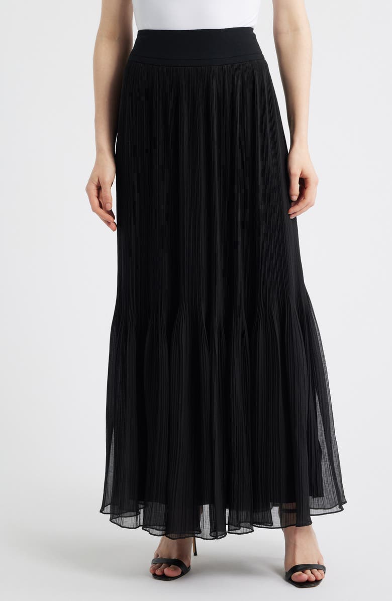 KOBI HALPERIN Ryle Micropleat Maxi Skirt, Main, color, Black