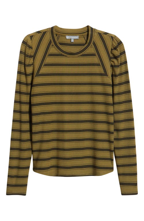 Wit & Wisdom Stripe Puff Shoulder Knit Top In Multi