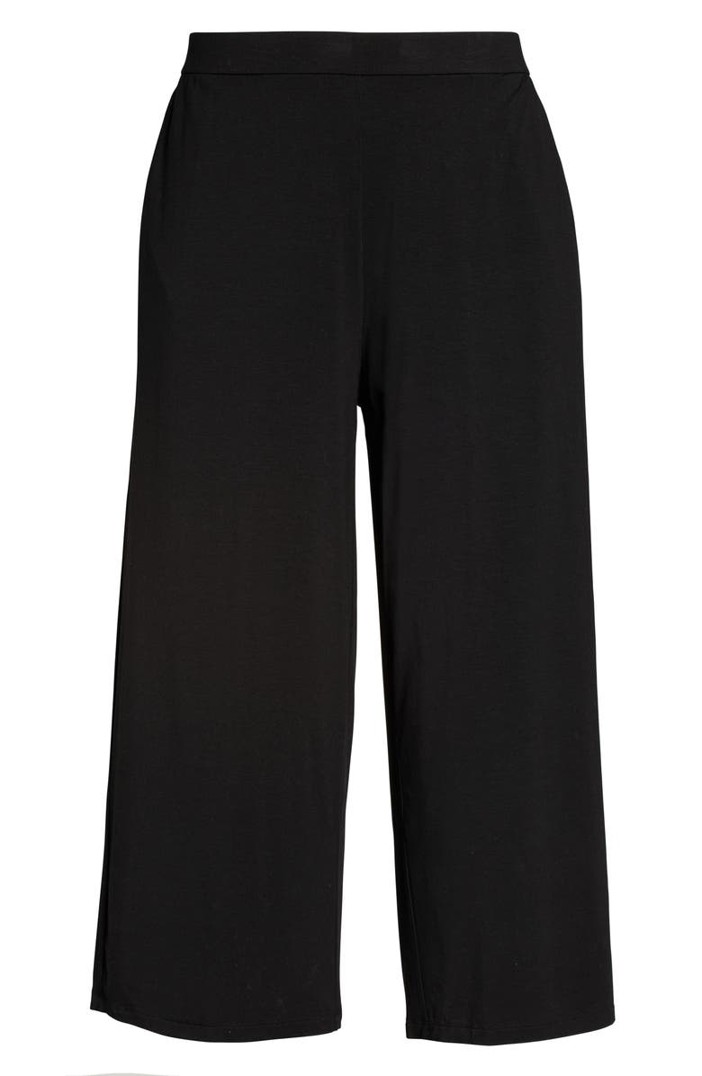 Eileen Fisher Wide Leg Silk Georgette Ankle Pants, Alternate, color,
