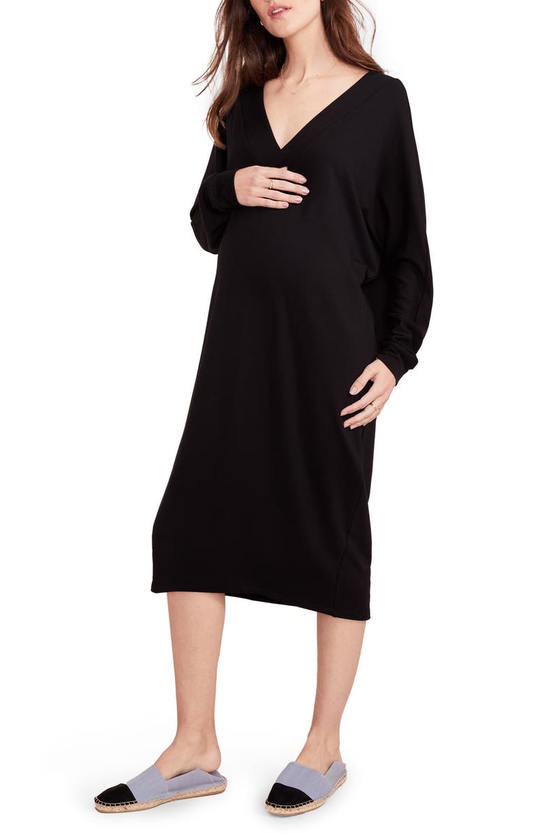 HATCH The Visitor Hospital Long Sleeve Maternity Midi Dress, Main, color, 
