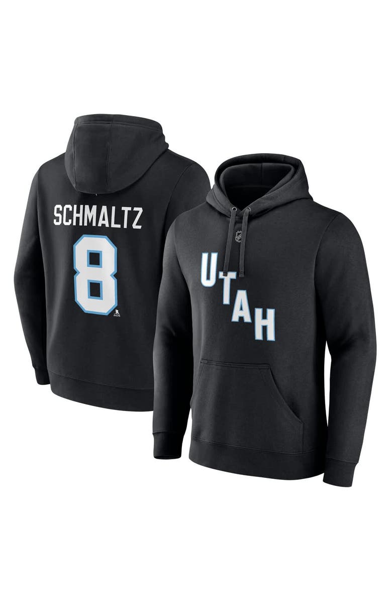 FANATICS Men's Fanatics Nick Schmaltz Black NHL Utah Authentic Stack Name & Number Tri-Blend Pullover Hoodie, Alternate, color, Black