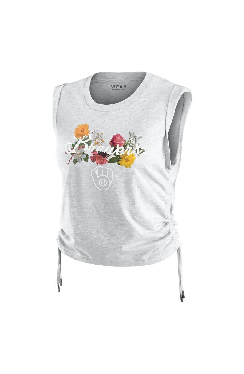 WEAR by Erin Andrews Women's WEAR by Erin Andrews Heather Gray Milwaukee Brewers Cinched Tank Top, Alternate, color, Heather Gray