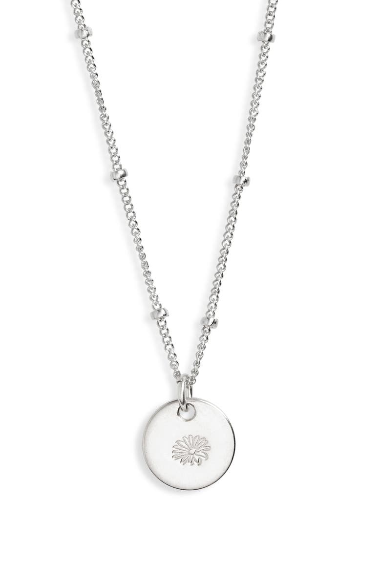 Nashelle Petite Birth Flower Necklace, Main, color, Sterling Silver
