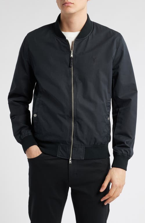 Allsaints Bassett Reversible Bomber Jacket In Blue
