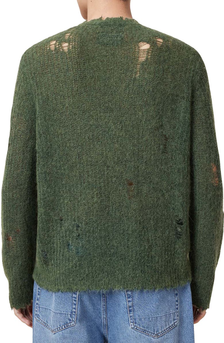 AllSaints Bleaker Raw Edged Crewneck Sweater, Alternate, color, 