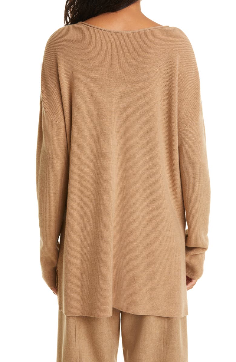 Eileen Fisher Bateau Neck Merino Wool Tunic Sweater, Alternate, color,
