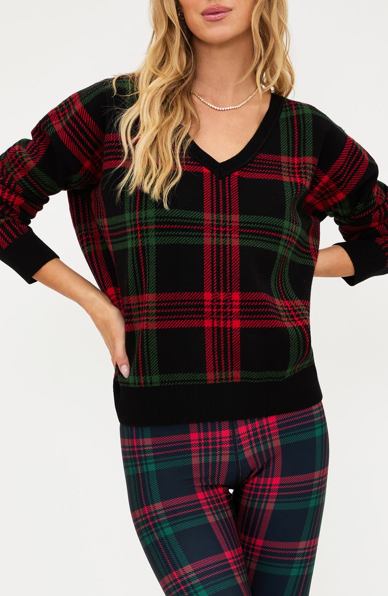 Beach Riot Joey Plaid Oversize Sweater, Main, color, Ribbon Plaid