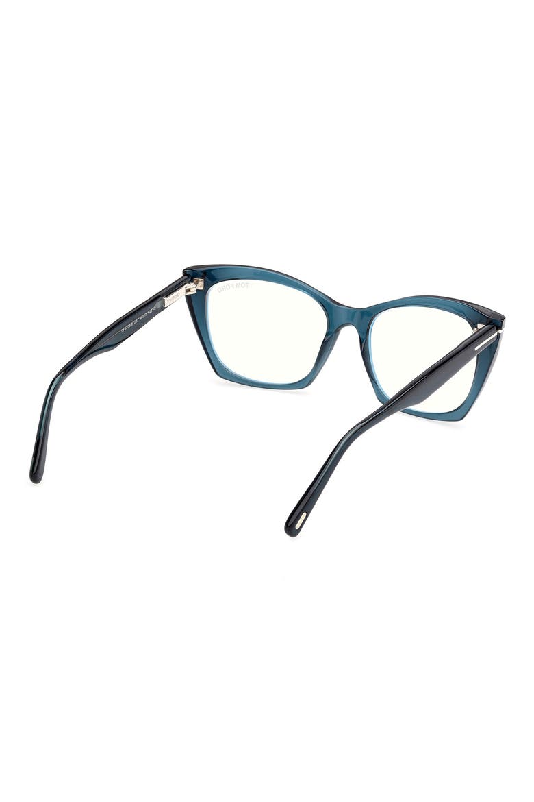 54mm Cat Eye Blue Light Blocking Glasses, Alternate, color, SHINY TURQUOISE BLUE BLOCK LE