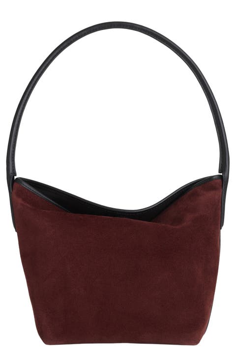 The Port Suede Lid Shoulder Bag