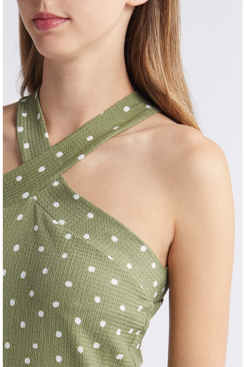 Polka Dot Halter Top, Alternate, color, SAGE