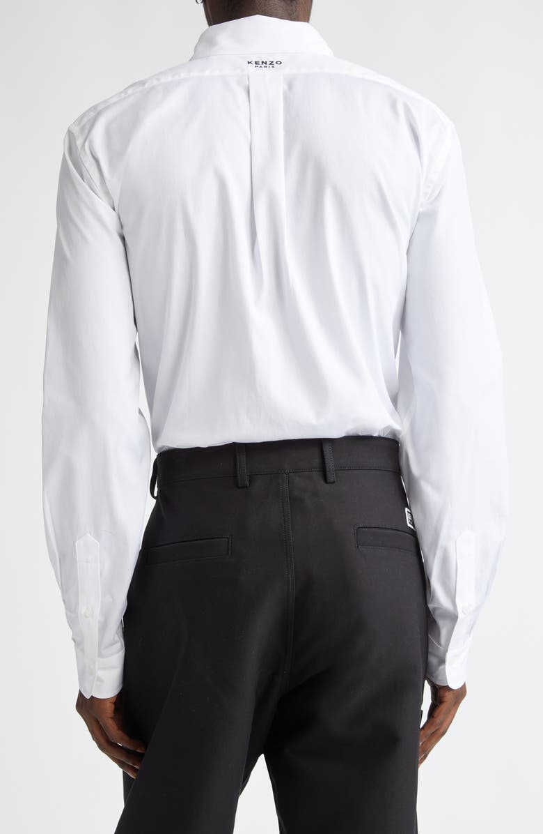 KENZO Boke Flower Embroidered Cotton Button-Down Shirt, Alternate, color,