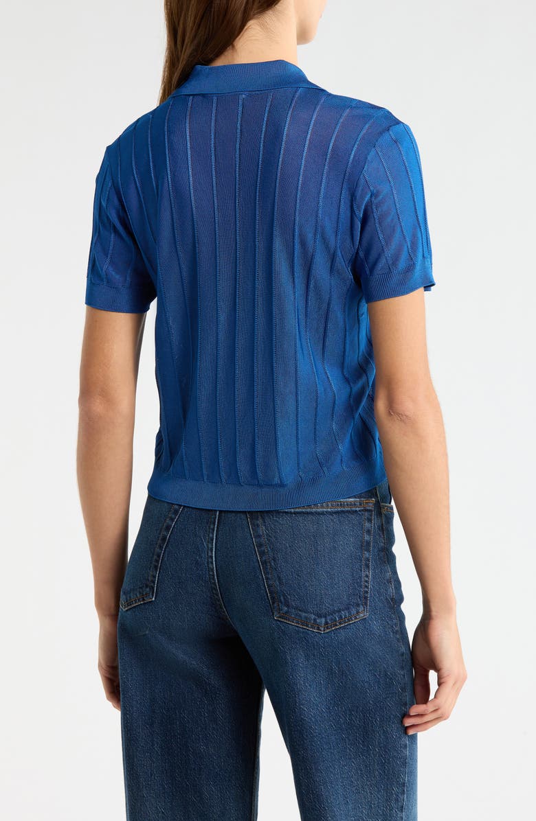 FRAME The Ribbed Polo Knit Top, Alternate, color, Royal Blue