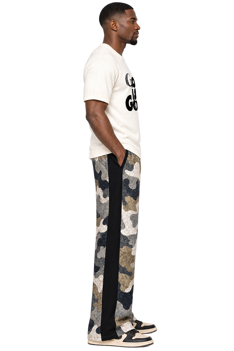 Wide Leg Primo Camo Pant, Alternate, color, black