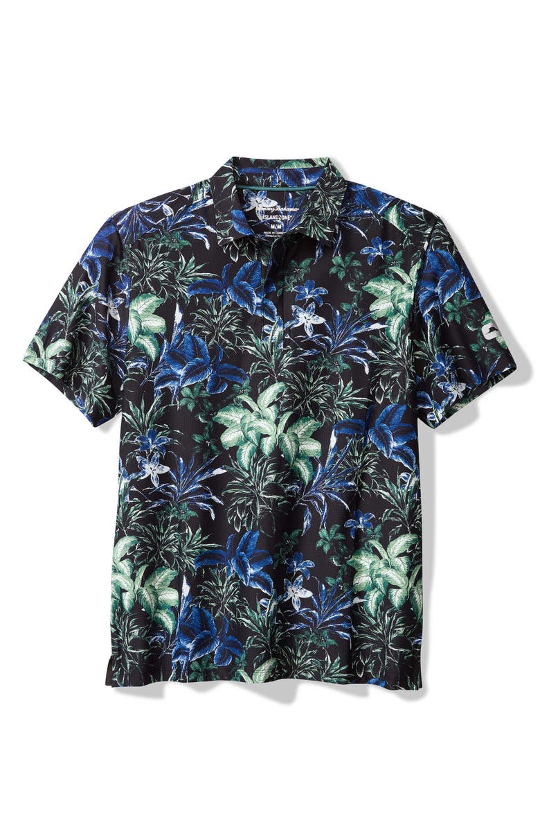 Tommy Bahama Pebble Coast Canopy Floral IslandZone<sup>®</sup> Polo, Main, color, Black