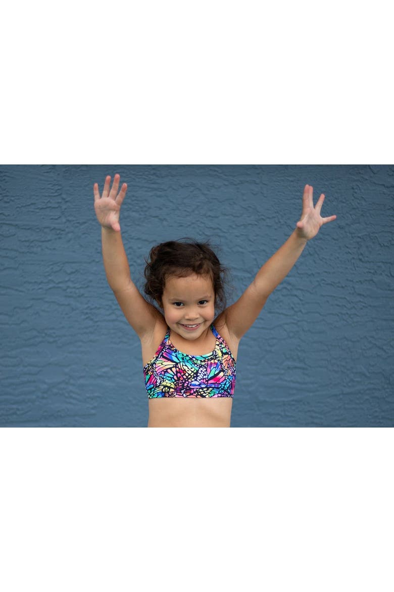 Girls UPF 50+ Bikini Swim Top, Alternate, color, Elf Green