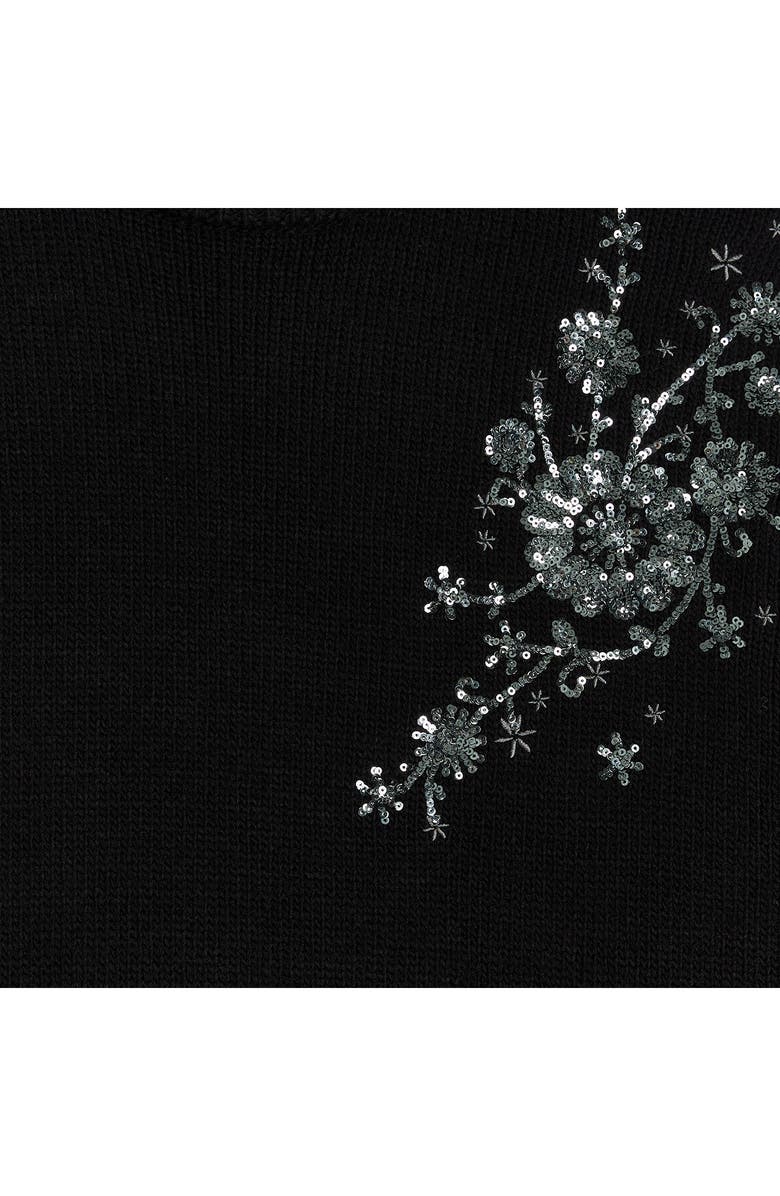 River Island Jessie Crystal Floral Embellished Long Sleeve Sweater Dress, Alternate, color, 