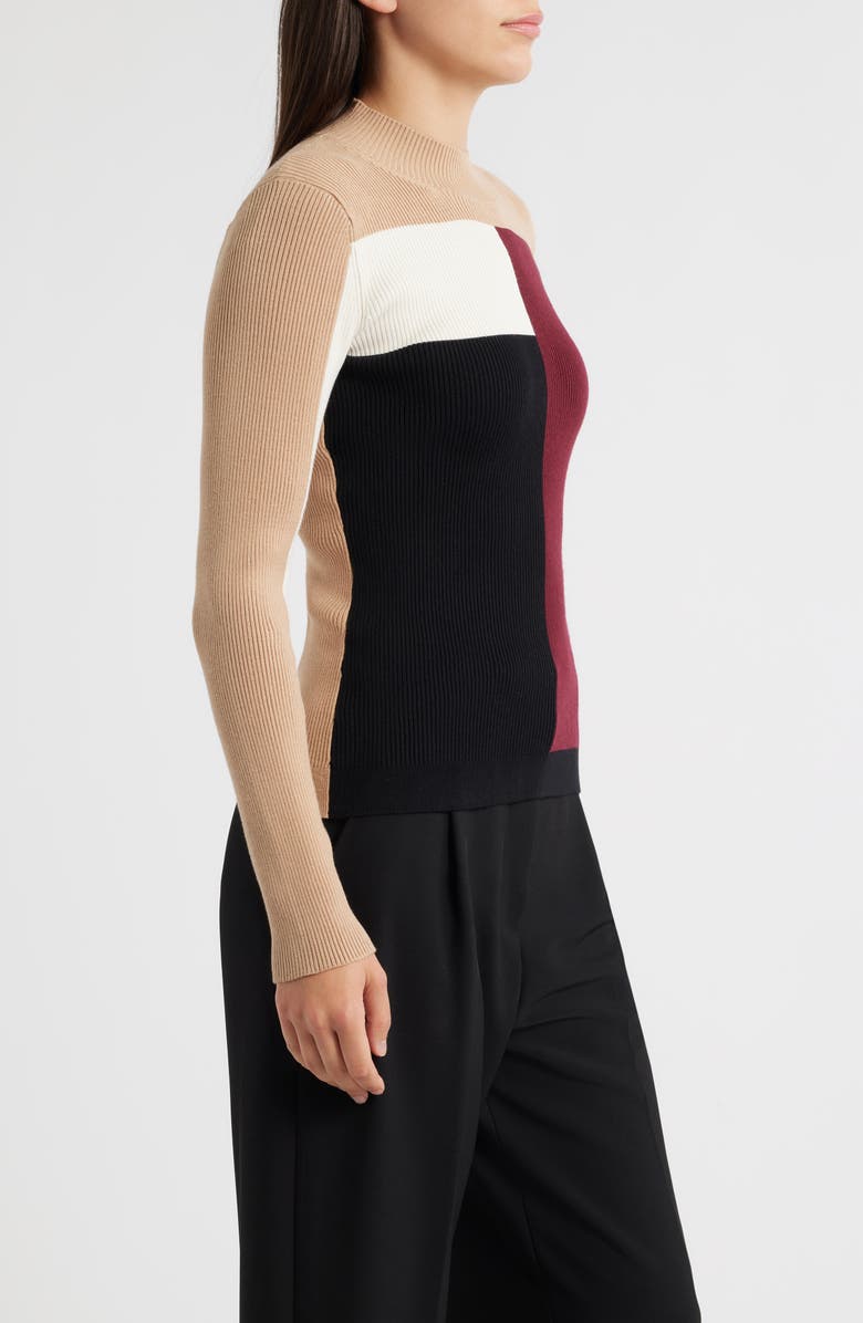 Elie Tahari The Odelia Colorblock Sweater, Alternate, color, French Beige
