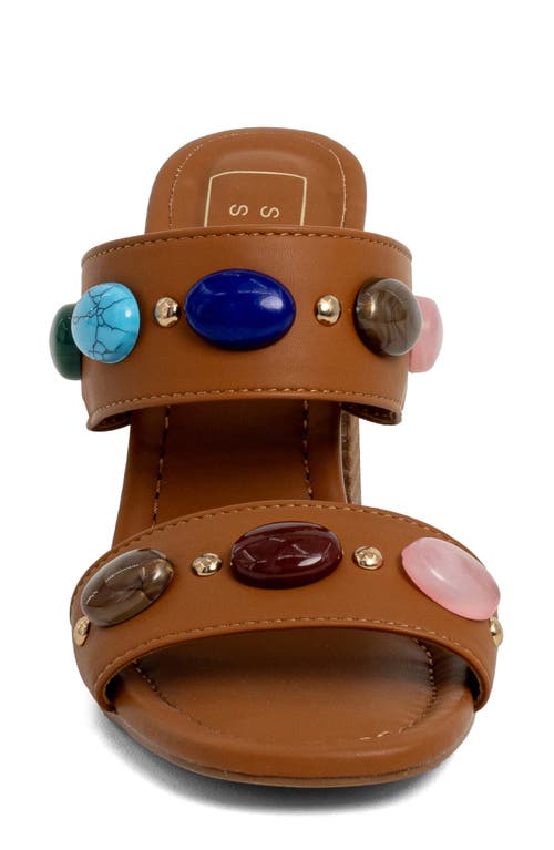 Shushop Elizabeth Block Heel Sandal In Brown