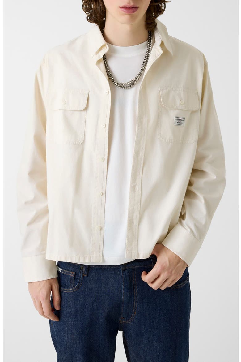 Boxy Cotton Shirt Jacket, Main, color, IVORY