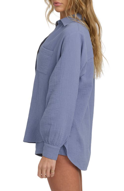 Billabong Swell Gauze Button-up Shirt In Brown