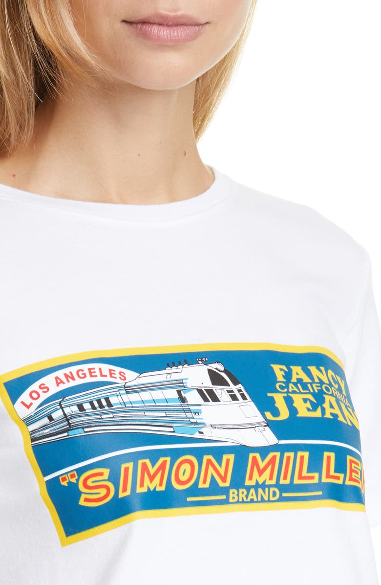 Simon Miller Rondo Train Print Crop Tee, Alternate, color,
