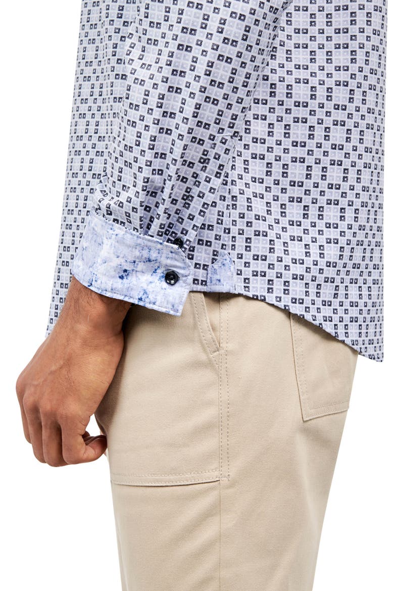 Stockton Square Geo Long Sleeve Shirt, Alternate, color, BLACK/ GREY