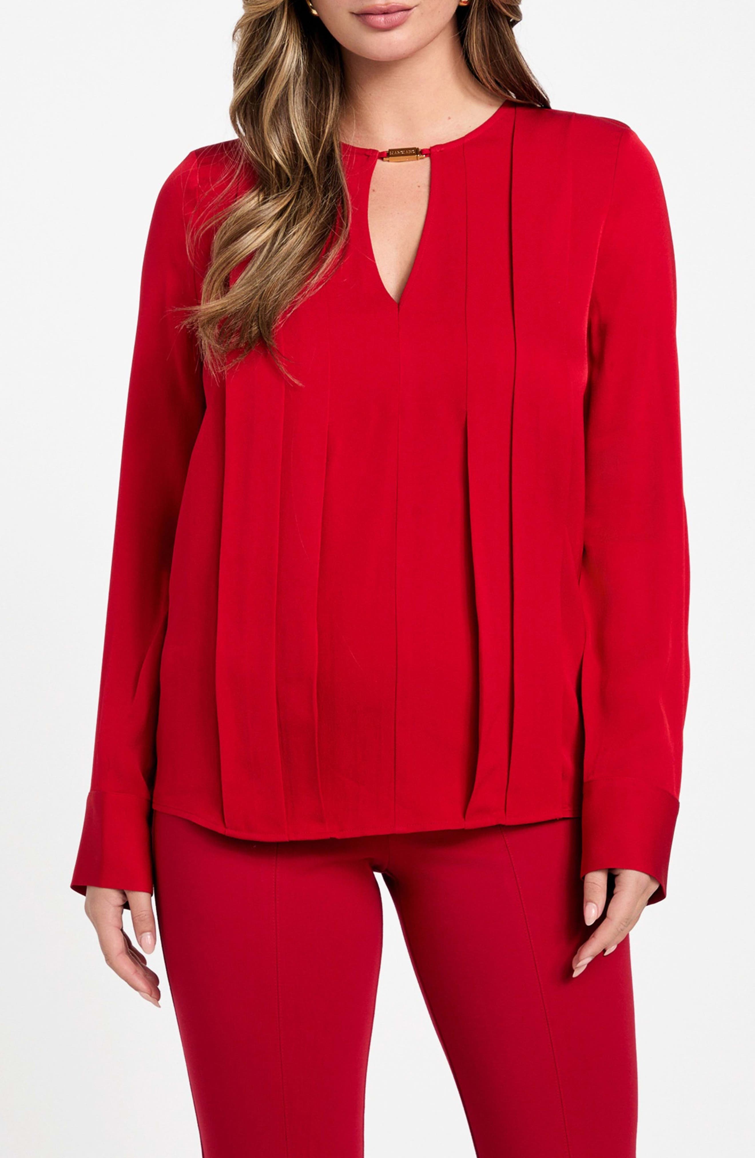 Anita Keyhole Pleated Top