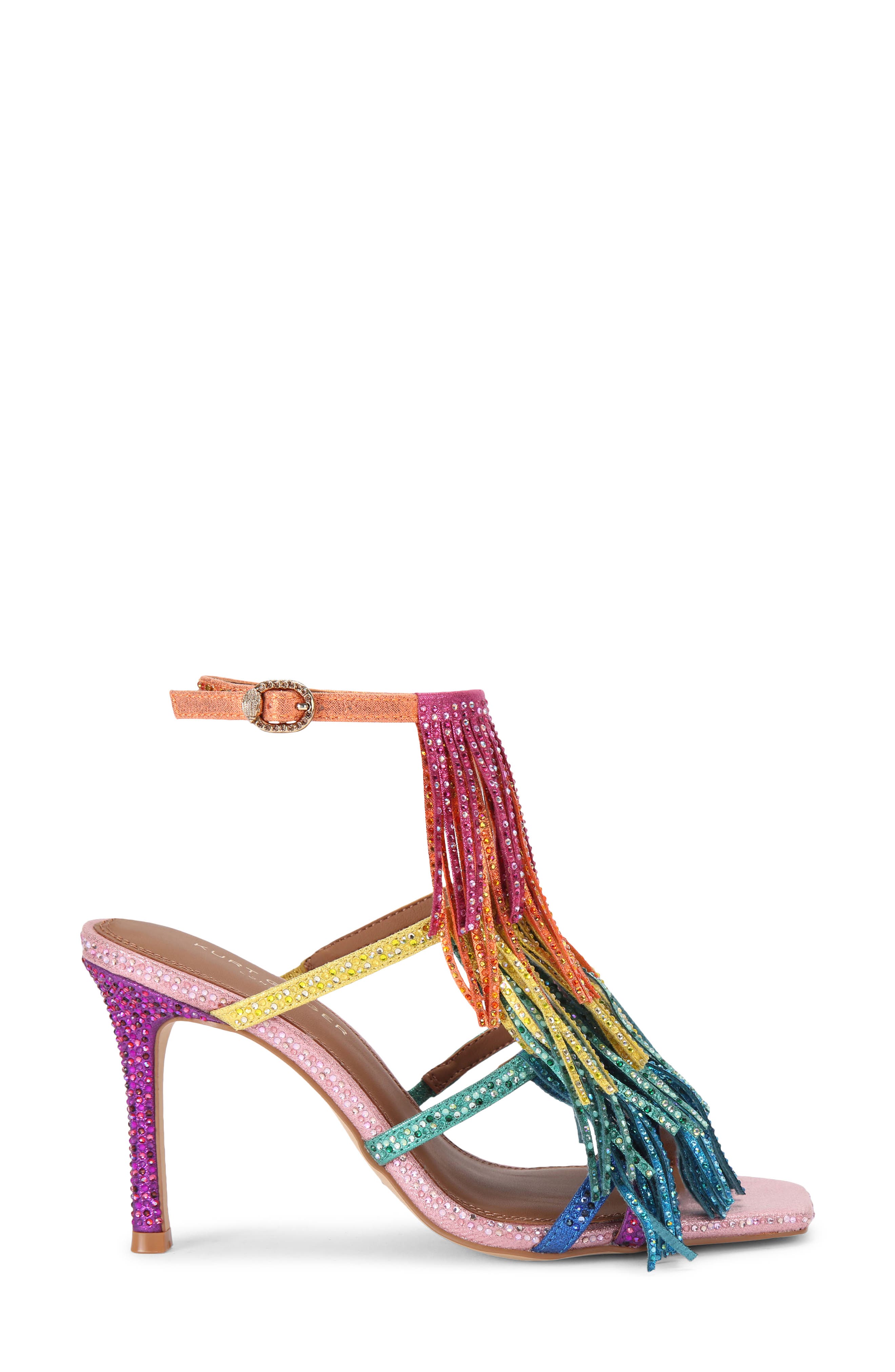 Kurt Geiger London Fringe Ankle Strap Sandal, Main, color, 