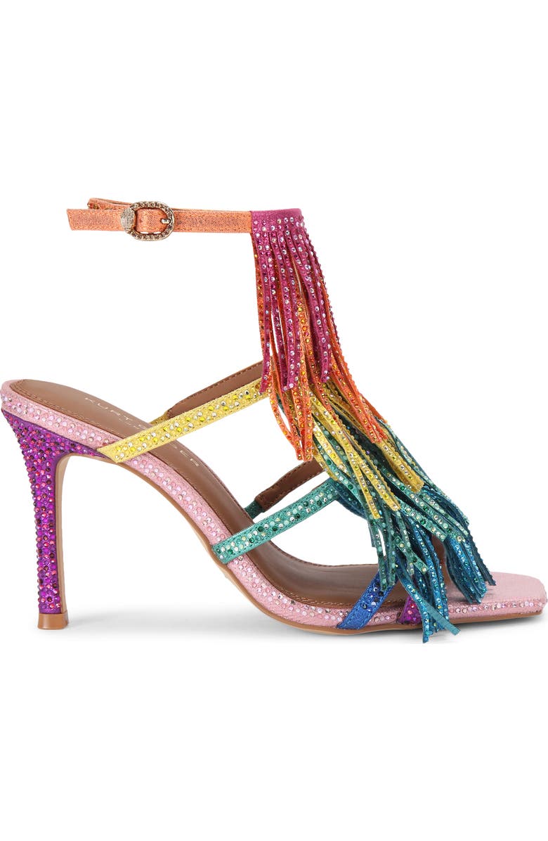 Kurt Geiger London Fringe Ankle Strap Sandal, Main, color,