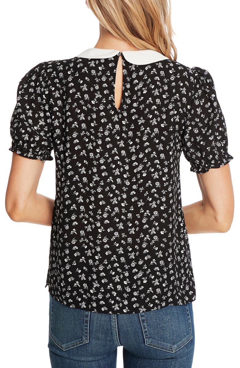 CeCe Ditsy Floral Print Pintuck Pleat Top, Alternate, color,