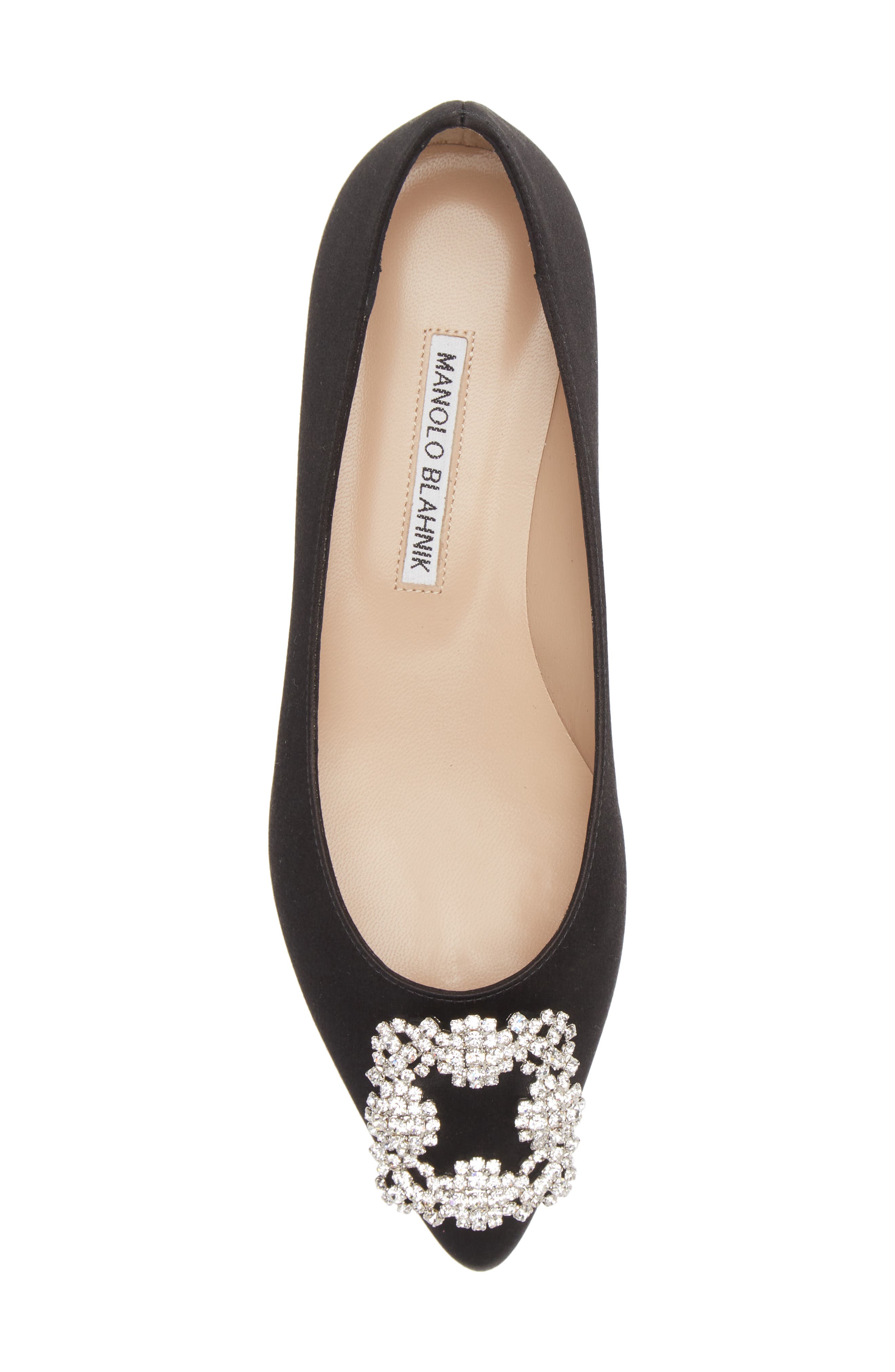 Manolo Blahnik Hangisi Flat, Alternate, color, Black