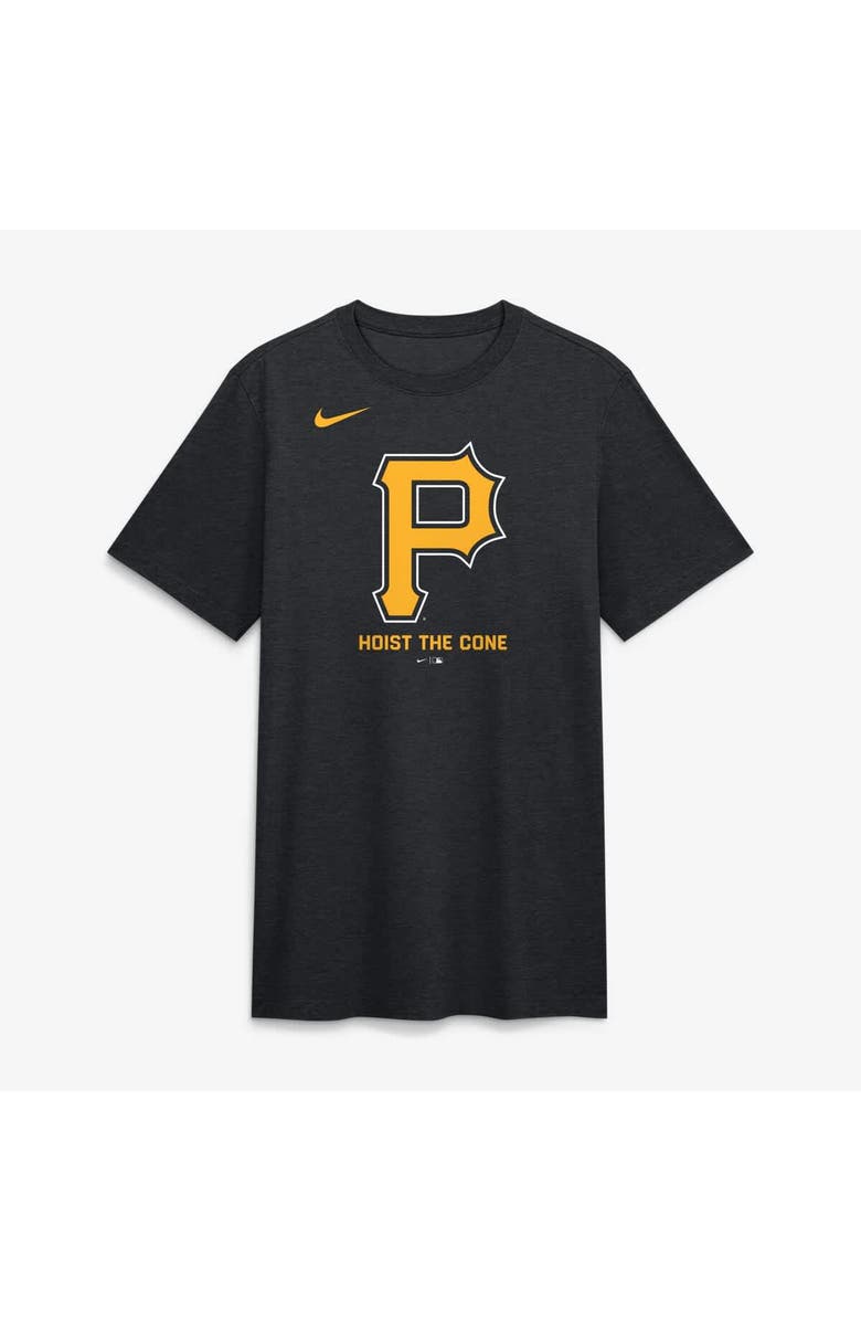 Nike Men's Nike Heather Black Pittsburgh Pirates Hoist the Cone Tri-Blend T-Shirt, Main, color, Heather Black