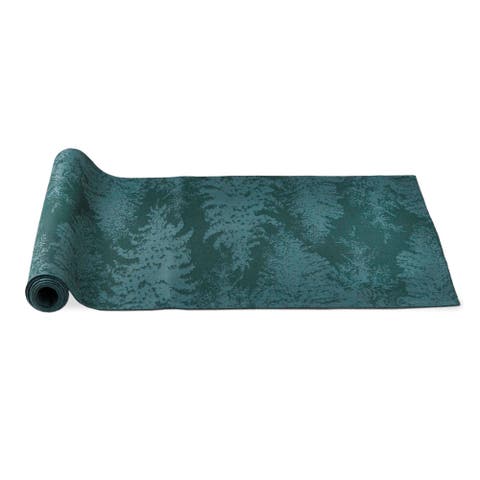 Wilde Pine Jacquard Table Runner Green Multi Cotton